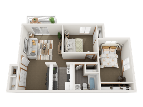 a floor plan of a 1 bedroom apartment
